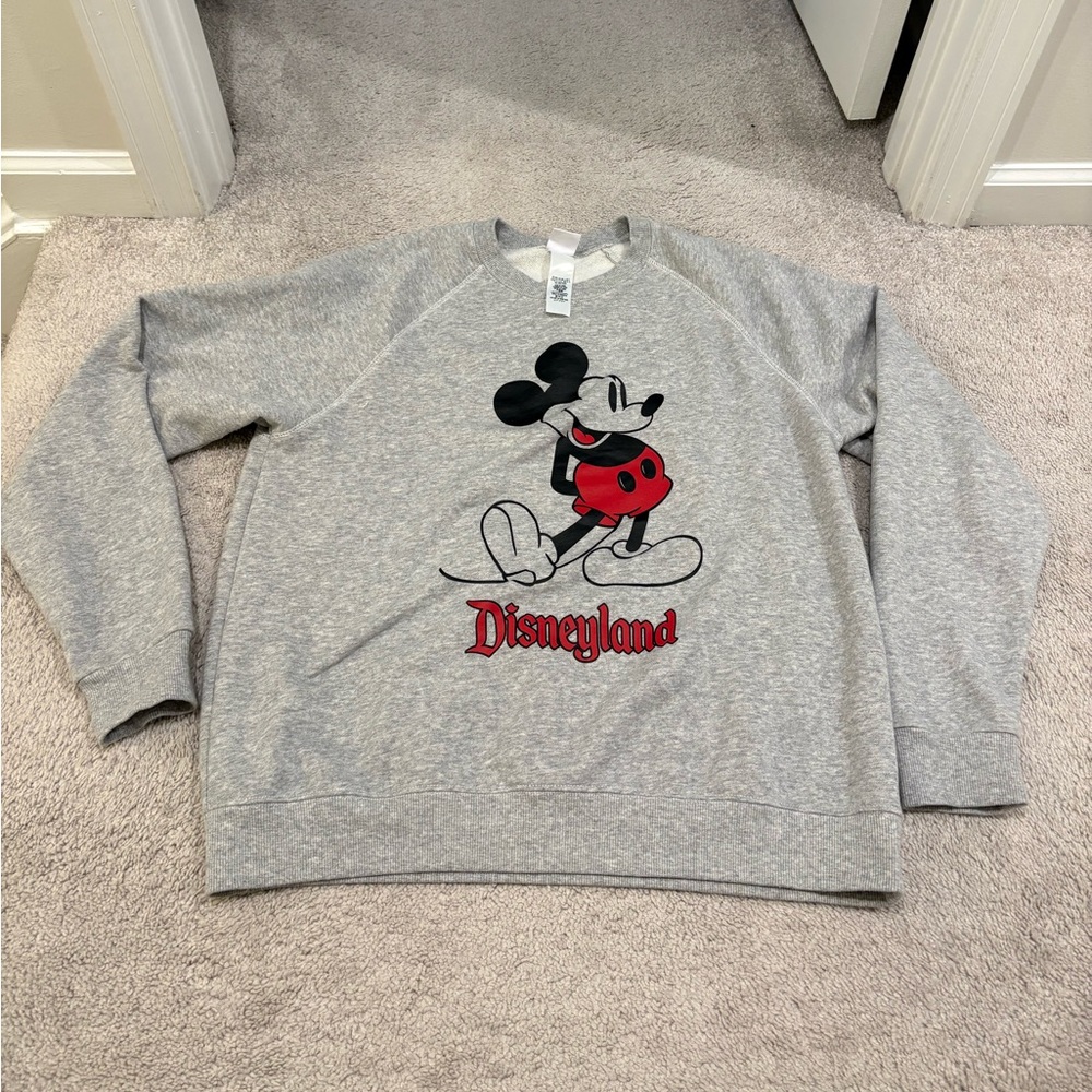 Disneyland Grey Crewneck Sweatshirt with Mickey Graphic
